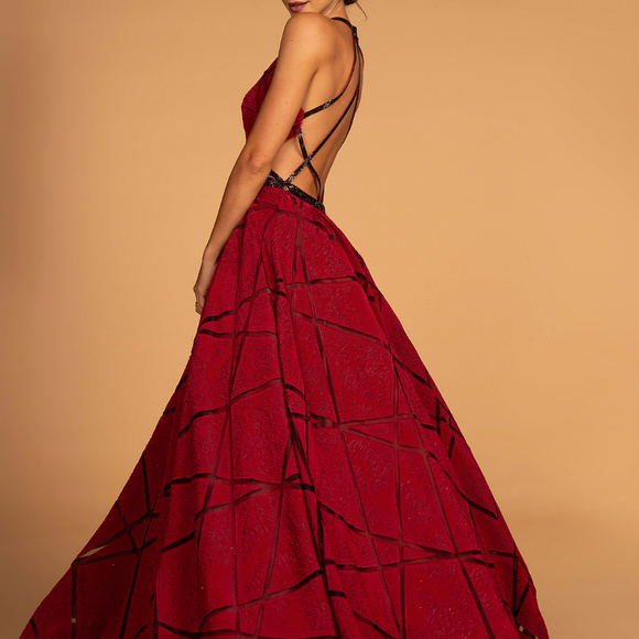 Halter Neckline Long A-Line Prom Dress GL2502 - Picture 4 of 5